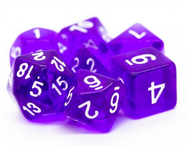 Old School RPG Dice Set: Translucent Purple (7)