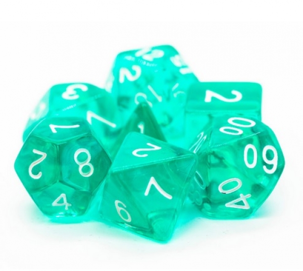 Old School RPG Dice Set: Translucent Teal (7)
