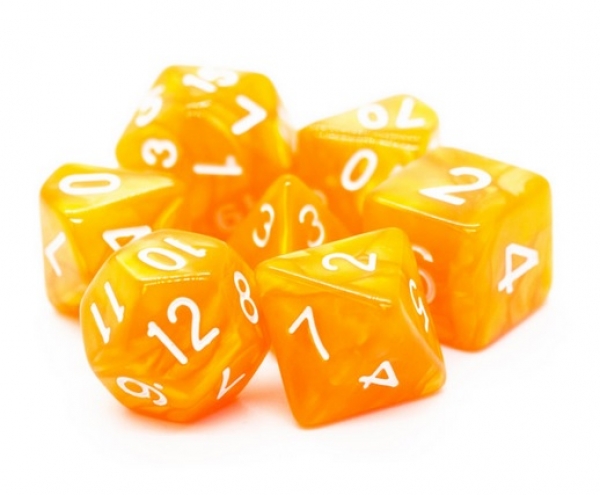 Old School RPG Dice Set: Pearl Drop - Orange (7)