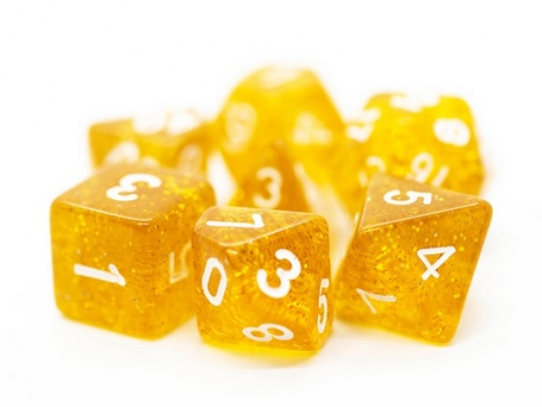 Old School RPG Dice Set: Sparkle - Translucent Gold (7)