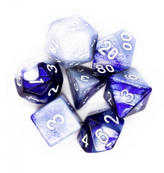 Old School RPG Dice Set: Vorpal - Purple & Grey (7)