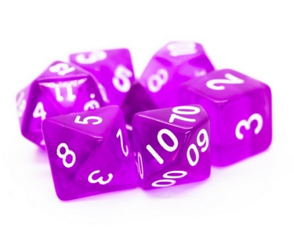Old School RPG Dice Set: Translucent Light Purple (7)