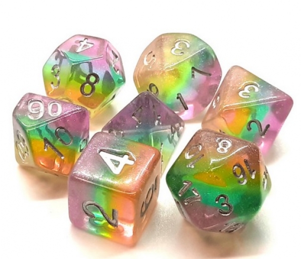 Old School RPG Dice Set: Luminous - Fairy Dust (7)