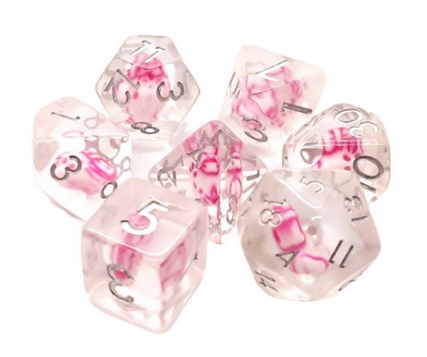 Old School RPG Dice Set: Animal Kingdom - Purrfect Pink Cat (7)