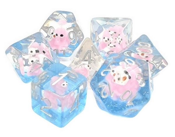 Old School RPG Dice Set: Animal Kingdom - Pink Squirrel (7)