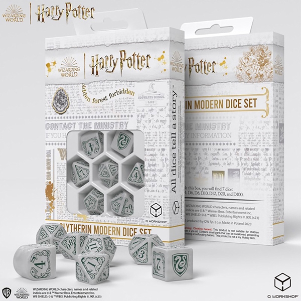 Q-Workshop: Harry Potter Modern Dice (7) - Slytherin (White)