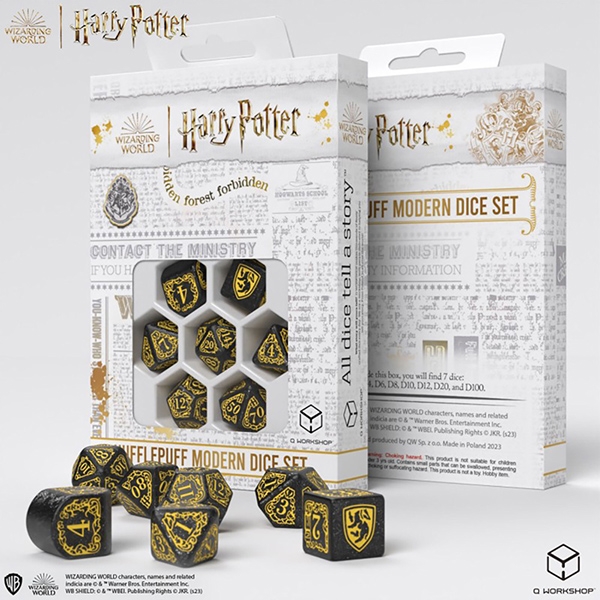 Q-Workshop: Harry Potter Modern Dice (7) - Hufflepuff (Black)