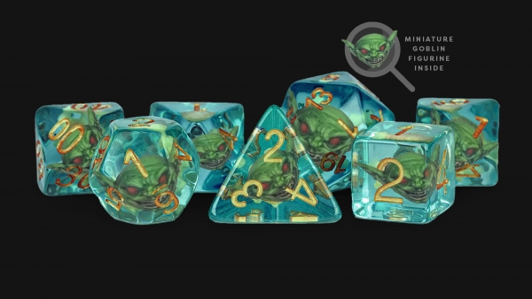 Metallic Dice: Pathfinder Goblin Inclusion Dice Set (7)