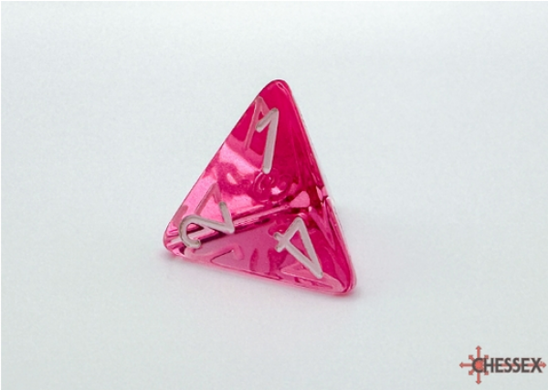 Translucent Polyhedral Pink/white d4