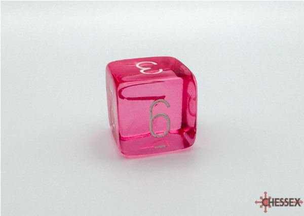 Translucent Polyhedral Pink/white d6