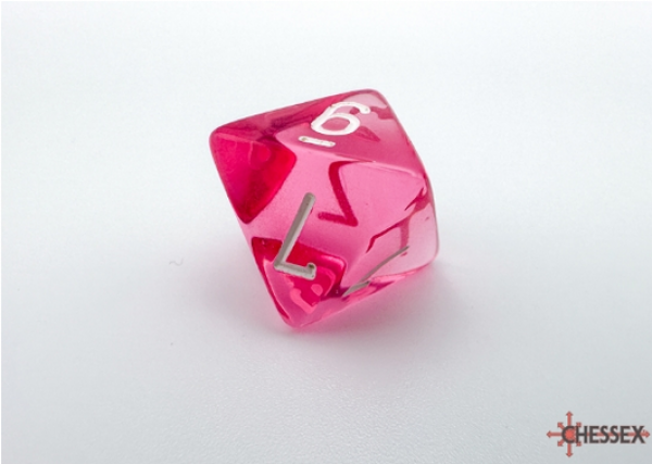 Translucent Polyhedral Pink/white d8
