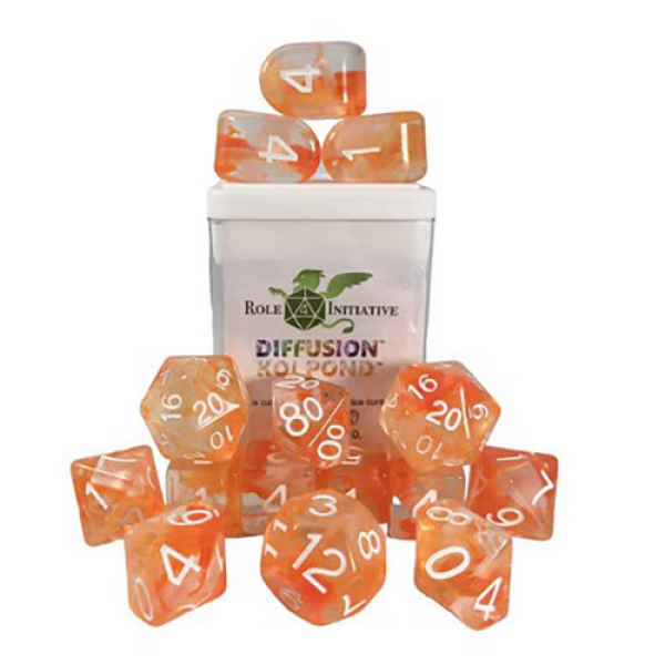 Polyhedral Dice Set: Diffusion Koi Pond dice w/ Archd4 & Balanced20 (15)