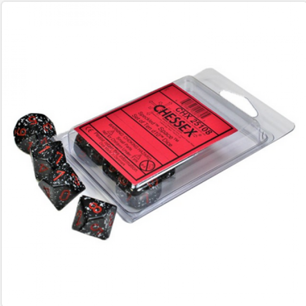 Chessex Dice Sets: Space Speckled d10 Set clamshell (10)