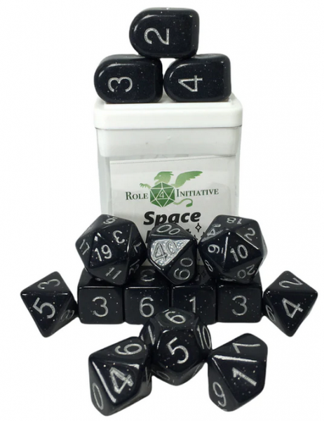 Polyhedral Dice Set: Opaque Space Dust dice w/ Archd4 & Balanced20 (15)
