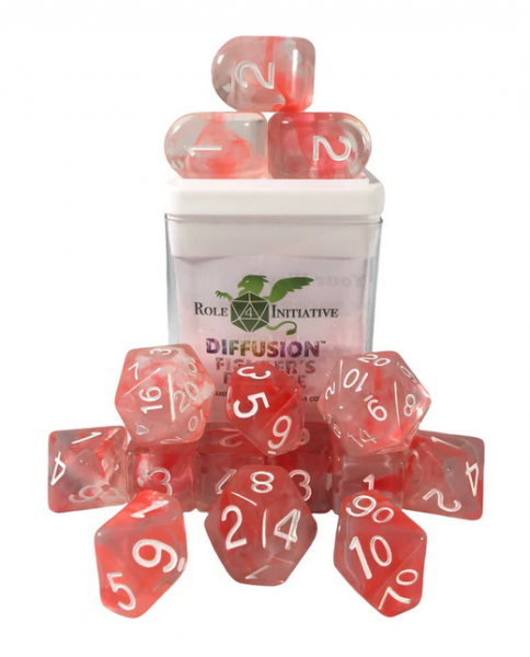 Polyhedral Dice Set: Diffusion Fighters Resolve dice w/ Archd4 & Balanced20 (15)