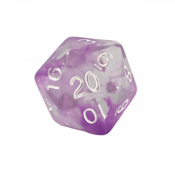 RPG Dice: XL size d20 - Diffusion Amethyst (1)