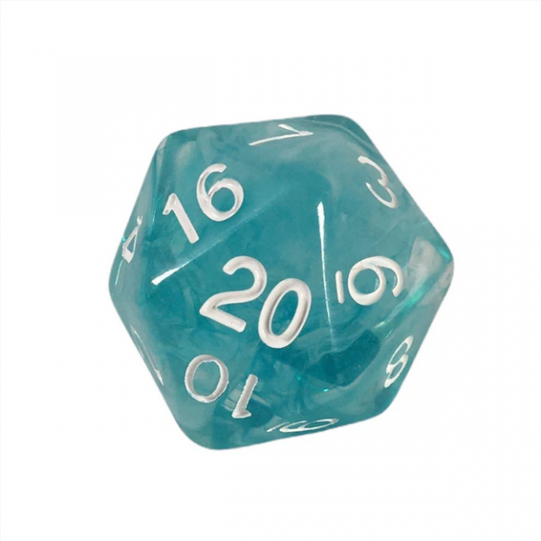 RPG Dice: XL size d20 - Diffusion Sea Foam (1)
