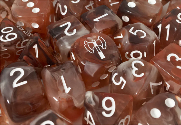 Polyhedral Dice Set: Diffusion Barbarian Rage with Symbol w/ Archd4 & Balance d20 (15)