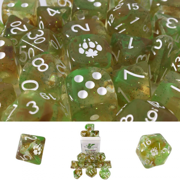 Polyhedral Dice Set: Diffusion Druids Circle with Symbol w/ Archd4 & Balanced20 (15)