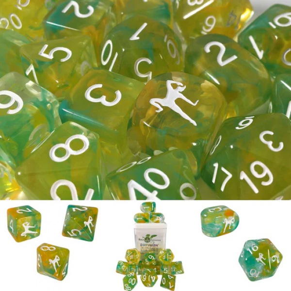 Polyhedral Dice Set: Diffusion Monastic Discipline with Symbol w/ Archd4 & Balanced20 (15)