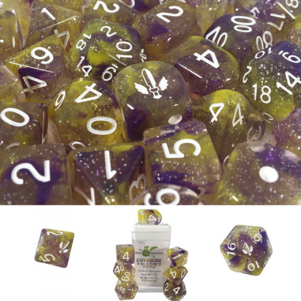 Polyhedral Dice Set: Diffusion Paladins Oath with Symbol w/ Archd4 & Balanced20 (7)