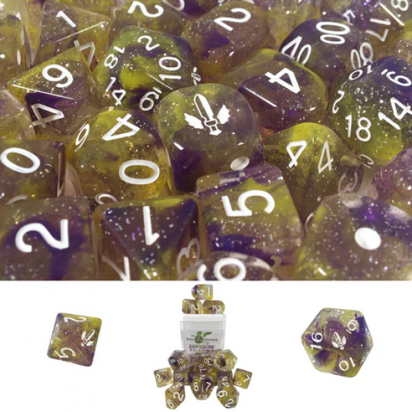 Polyhedral Dice Set: Diffusion Paladins Oath with Symbol  w/ Archd4 & Balanced20 (15)