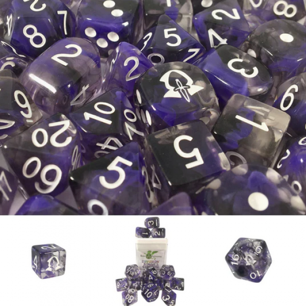 Polyhedral Dice Set: Diffusion Rogues Cunning with Symbol w/ Archd4 & Balanced20 (15)