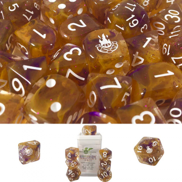 Polyhedral Dice Set: Diffusion Warlocks Pact with Symbol w/ Archd4 & Balanced20 (7)