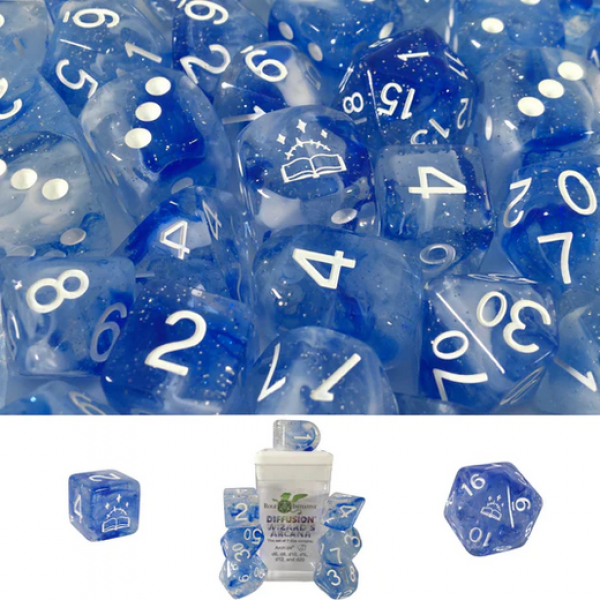 Polyhedral Dice Set: Diffusion Wizards Arcana with Symbol w/ Archd4 & Balanced20 (7)
