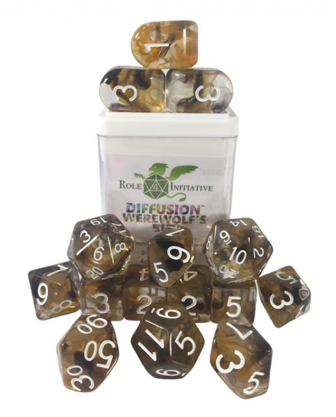 Polyhedral Dice Set: Diffusion Werewolfs Bite w/ Archd4 & Balanced20 (15)