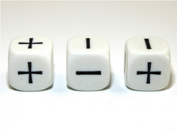 Math Operator 2 Function 16mm d6 White/black (- + -) (1)
