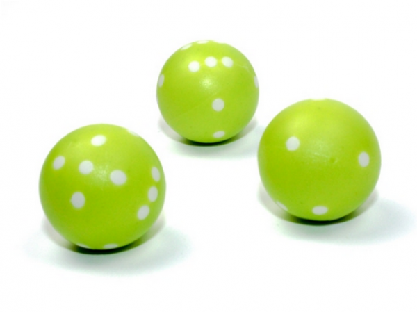 Opaque Spherical Neon Green/white d6 22mm (1)