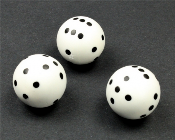 Opaque Spherical White/black d6 22mm (1)