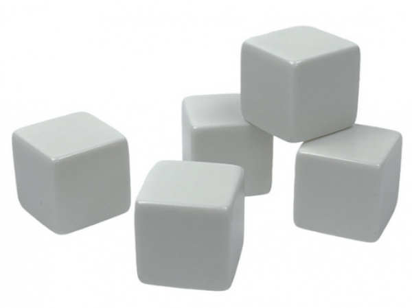 All Blank Jumbo Opaque White d6 25mm (1)