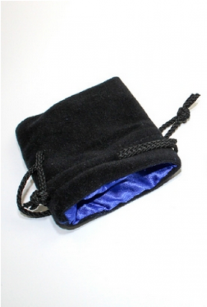 Chessex: Black Velvet Dice Bag w/ Blue Satin Lining (3.75'' X 4'')
