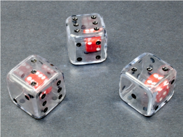 19mm d6 Double Dice Clear/black (1)
