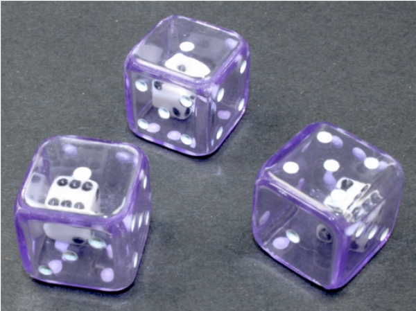 19mm d6 Double Dice Purple/white (1)