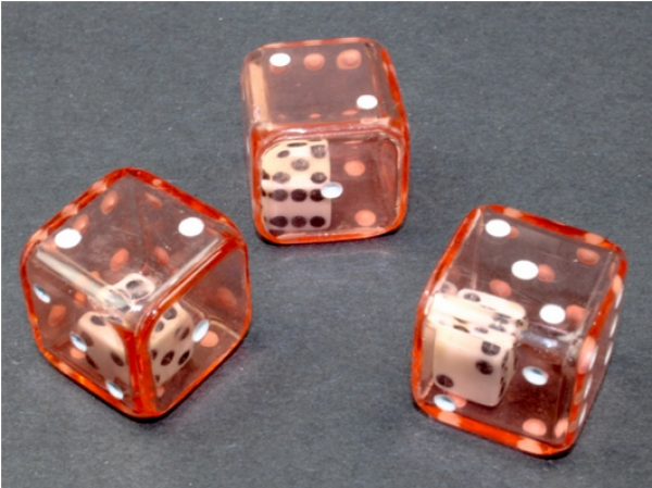 19mm d6 Double Dice Red/white (1)