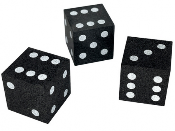 25mm d6 Foam Square Cornered w/Pips Black/white (1)