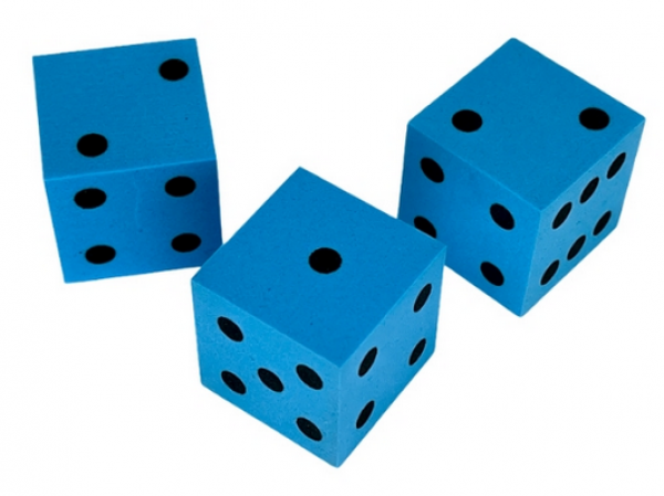 25mm d6 Foam Square Cornered w/Pips Blue/black (1)