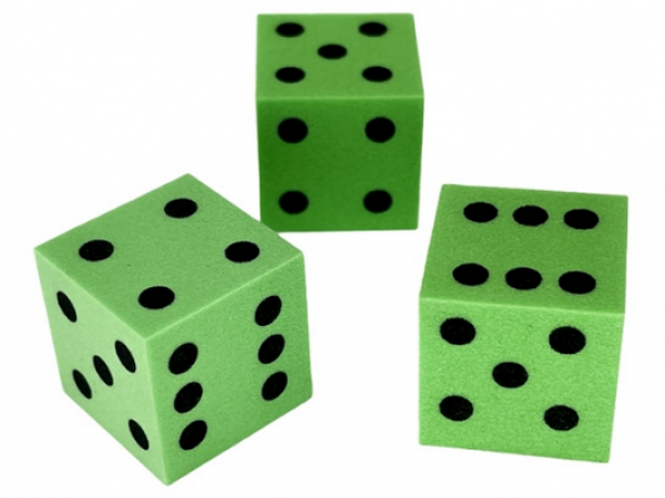 25mm d6 Foam Square Cornered w/Pips Green/black (1)