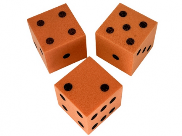 25mm d6 Foam Square Cornered w/Pips Orange/black (1)