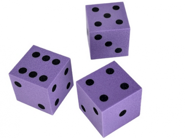 25mm d6 Foam Square Cornered w/Pips Purple/black (1)