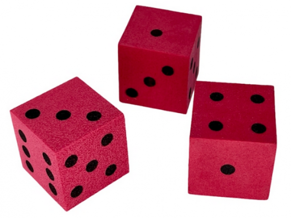 25mm d6 Foam Square Cornered w/Pips Red/black (1)