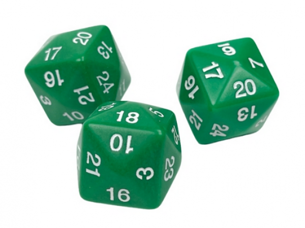 24 Sided Die Green/white (1)