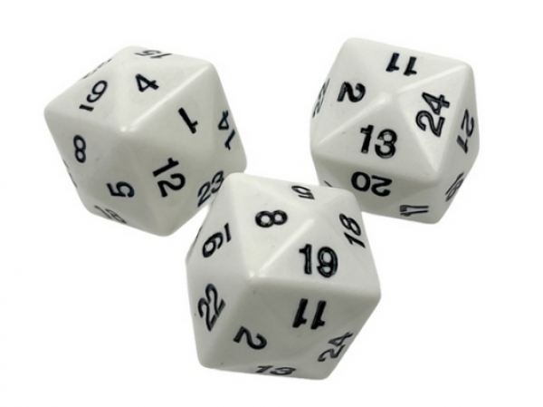 24 Sided Die White/black (1)