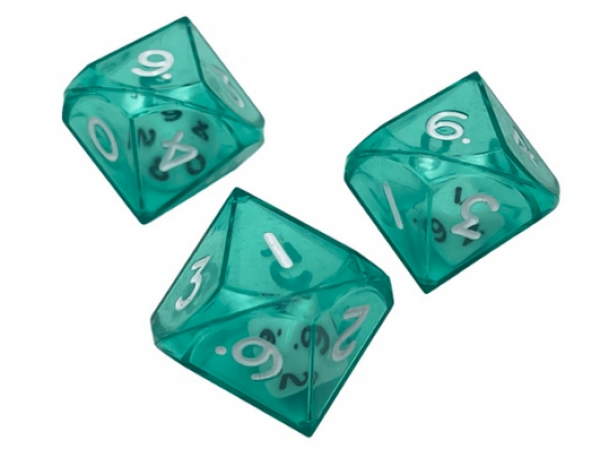 10 Sided Double Dice Green Translucent (1)