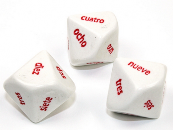 d10 Spanish Word Numbers White/red (1)
