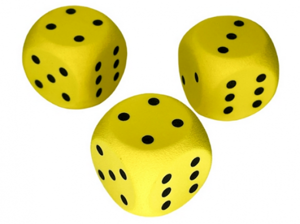 50mm d6 Foam Round Cornered Pips Yellow/black (1)