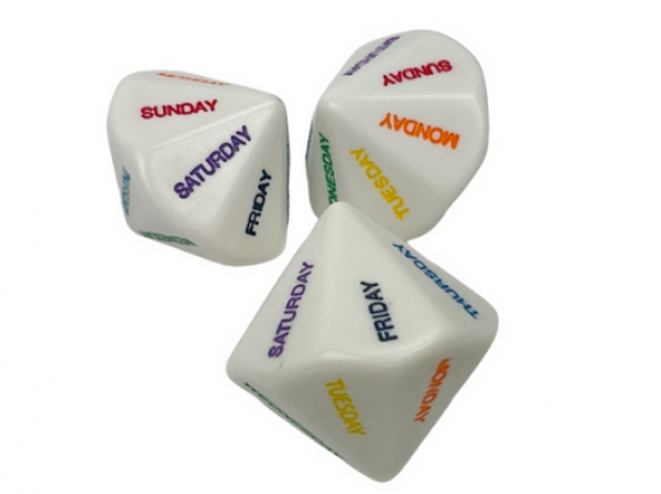 d14 Seven Days of the Week Twice White/multi color (1)